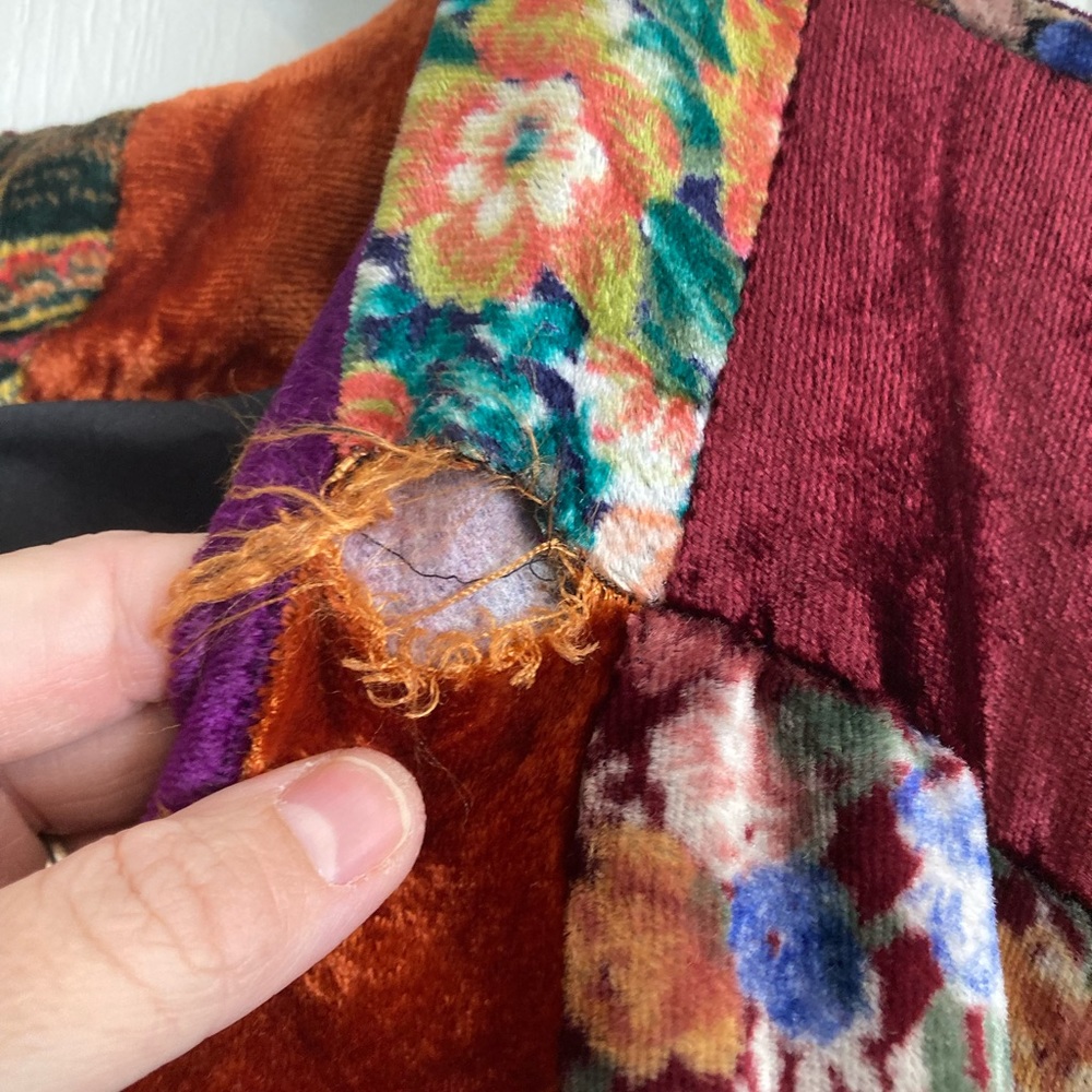 Granny Square Patchwork Velvet Oversized Jacket A… - image 3